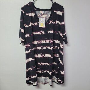 Lularoe Jana Short Sleeved Shirt Tunic Top Womens Plus 3XL Black Tags
